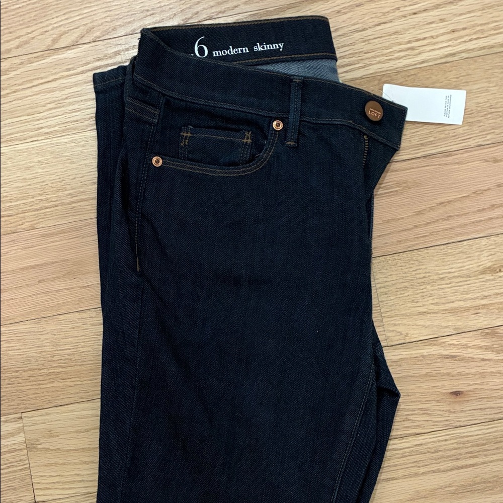 LOFT Women's Deep Indigo Skinny Jeans Size 6 - Picture 6 of 6